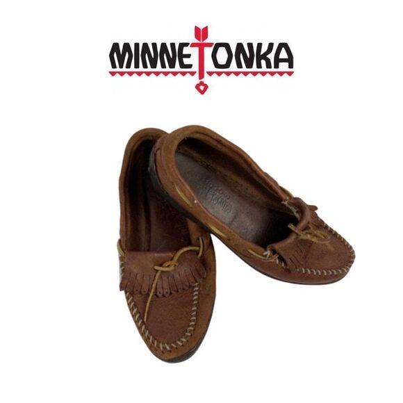 Minnetonka Brown Moccasins. Sz 7 - Picture 1 of 4
